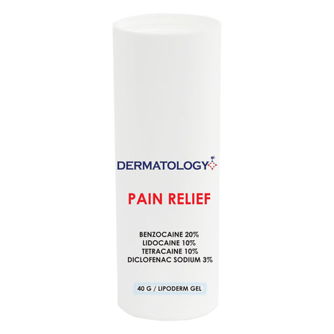 Pain Relief Benzocaine 20%  Lidocaine 10%  Tetracaine 10% Diclofenac Sodium 3%  Size: 40 G Gel