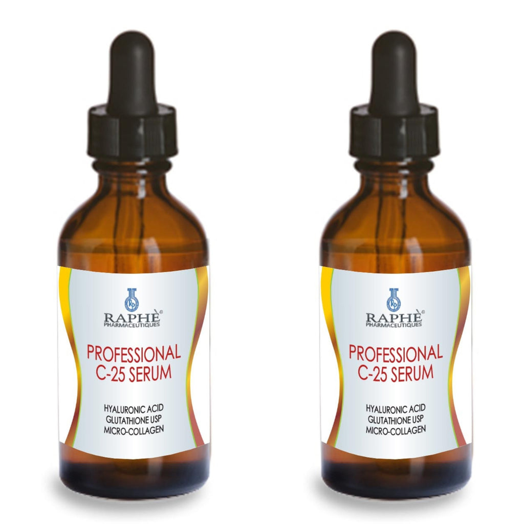 2-Packs Vitamin C-25% Glutathione & Collagen Hyaluronic Acid Serum 2-60ml