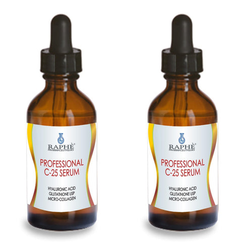 2-Packs Vitamin C-25% Glutathione & Collagen Hyaluronic Acid Serum 2-60ml