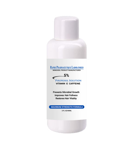 A kit of 60ml 5% Minoxidil Solution with Panthenol Vitamin E Caffein & 30 Cts Minoxidil Satchets For Nighttime